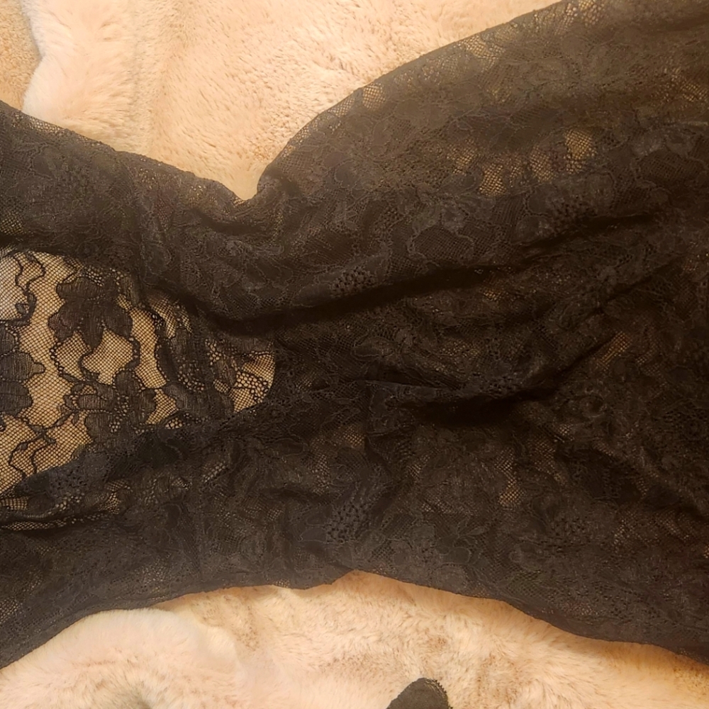 Black lace full bodysuit